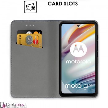 Telone atverčiamas dėklas - juodas (telefonams Motorola Moto G60) Telone atverčiamas dėklas - juodas (telefonams Motorola Moto G60)